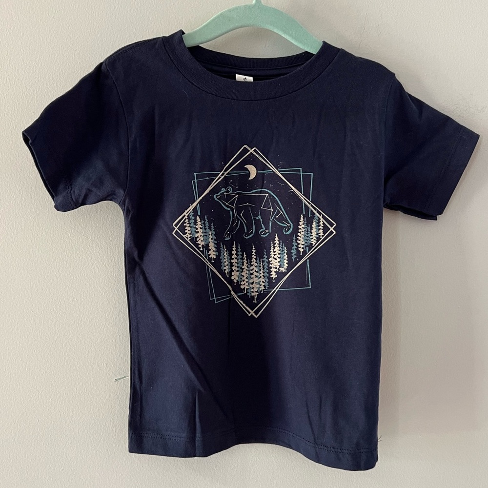 NWOT Bella Canvas Ursa Major Minor Bear Constellation Star Forest T shirt, Sz 2T